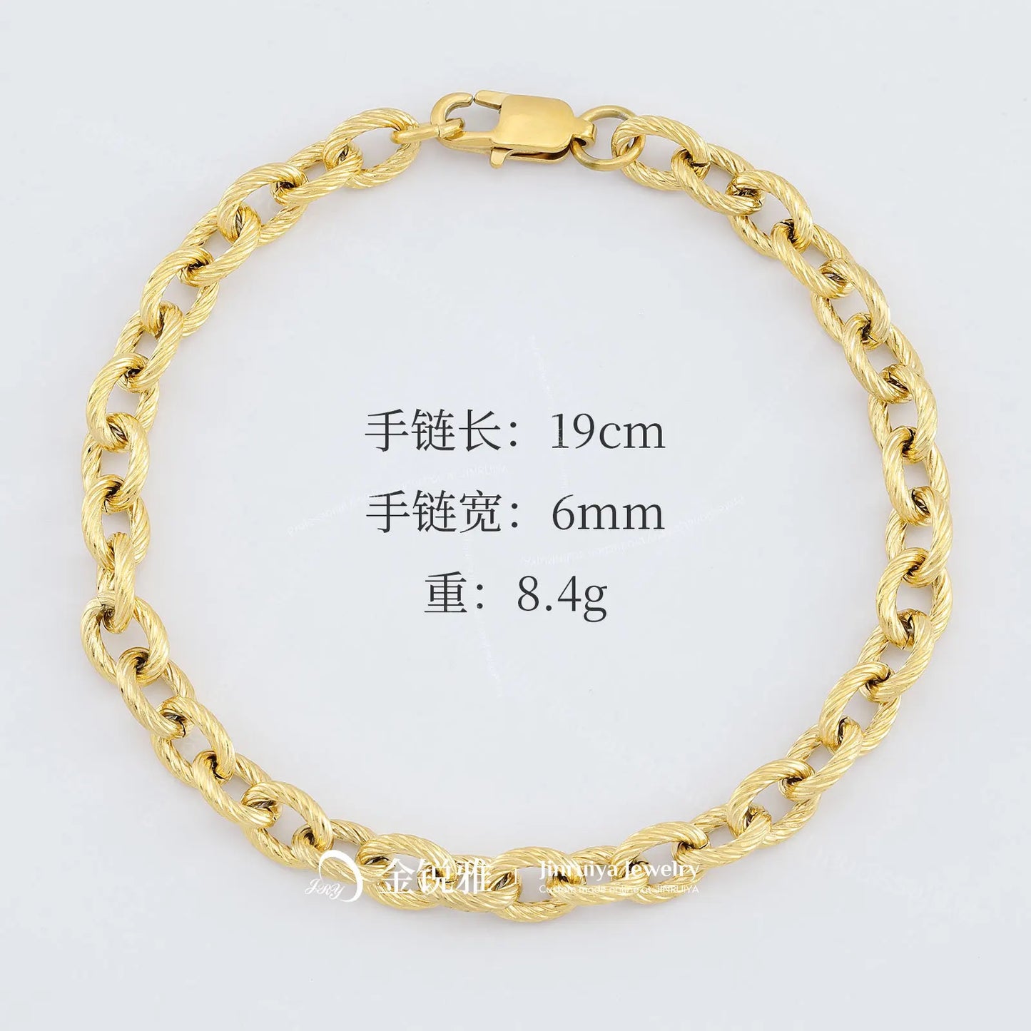 New 316L Stainless Steel Geometric Thick Chain Bracelet Bangles for Women Trendy 18K Gold Plated Waterproof Jewelry Gift