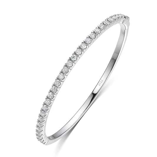 HORRIPAL D VVS1 2.5MM Moissanite Bracelet for Women 925 Sterling Silver Plated 18K White Gold Waterproof Wedding Bangle Jewelry