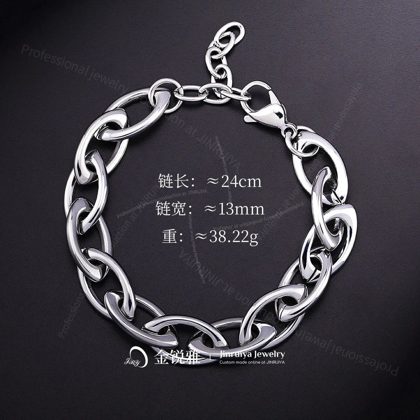 New 316L Stainless Steel Geometric Thick Chain Bracelet Bangles for Women Trendy 18K Gold Plated Waterproof Jewelry Gift