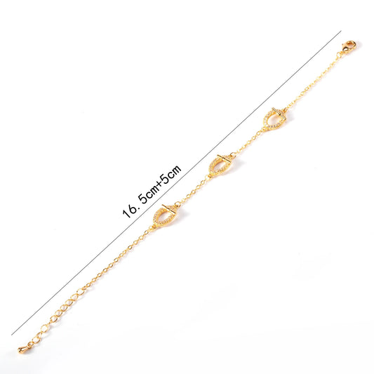 Light luxury style bracelet for Women,Stainless Steel Oval Bracelets, featuring zirconium stones Trendy Waterproof Jewelry Gift