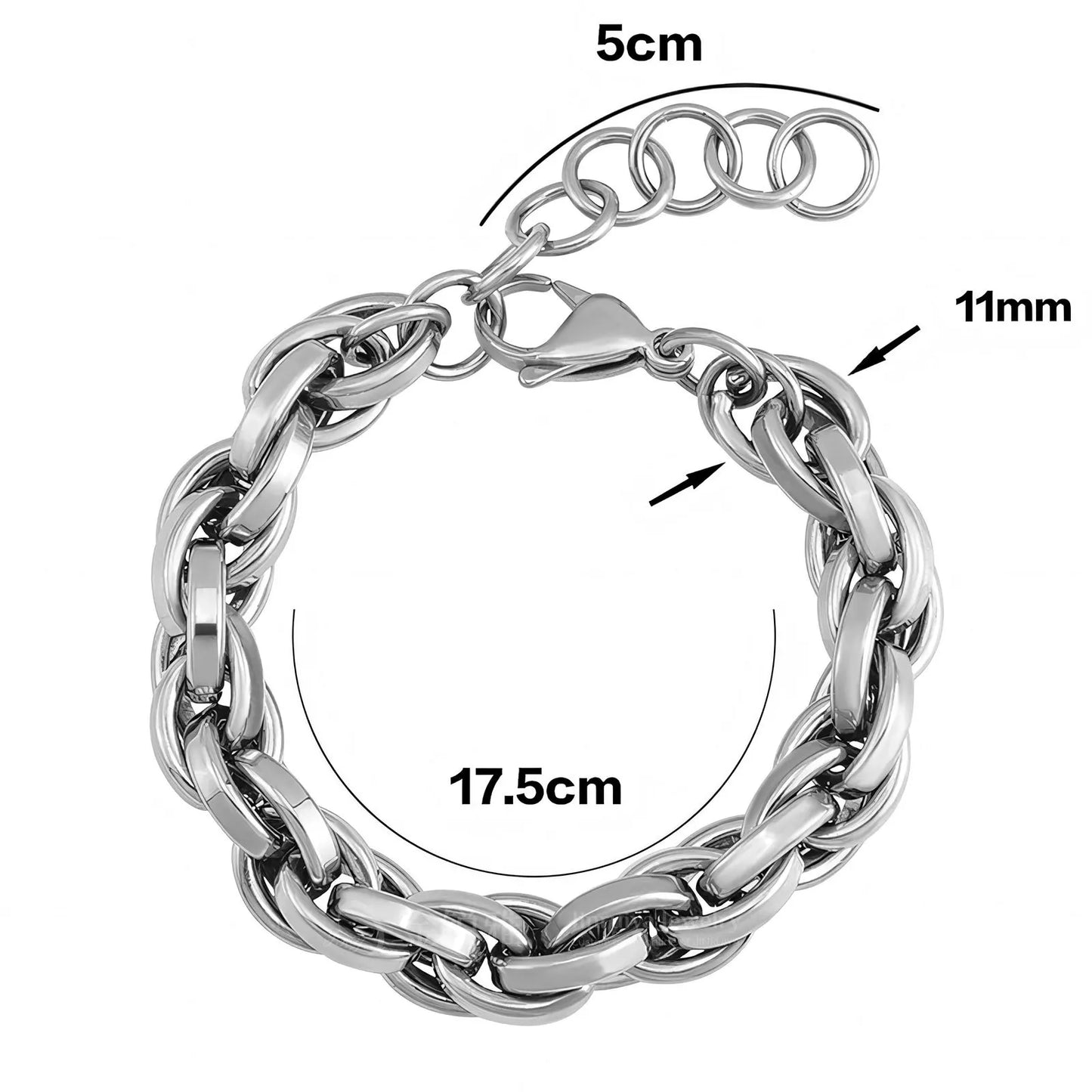 New 316L Stainless Steel Geometric Thick Chain Bracelet Bangles for Women Trendy 18K Gold Plated Waterproof Jewelry Gift