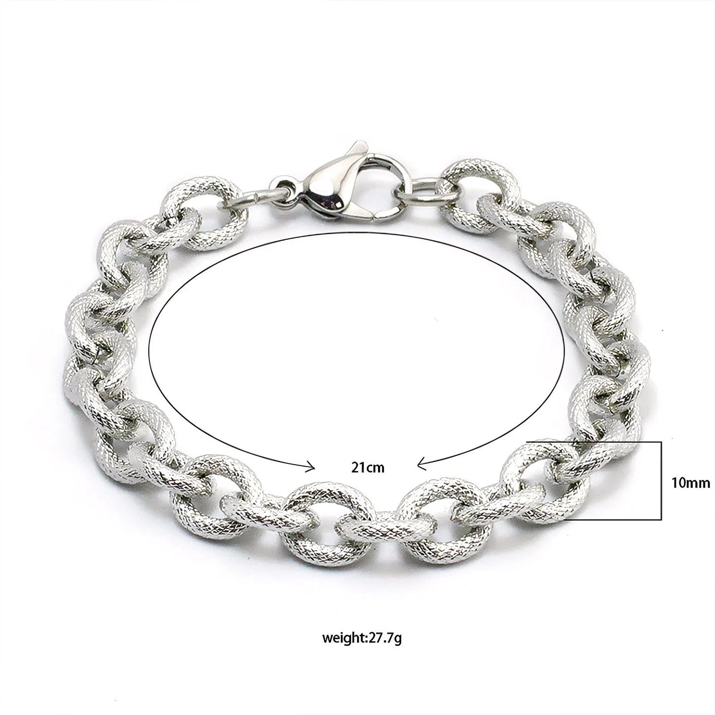 New 316L Stainless Steel Geometric Thick Chain Bracelet Bangles for Women Trendy 18K Gold Plated Waterproof Jewelry Gift