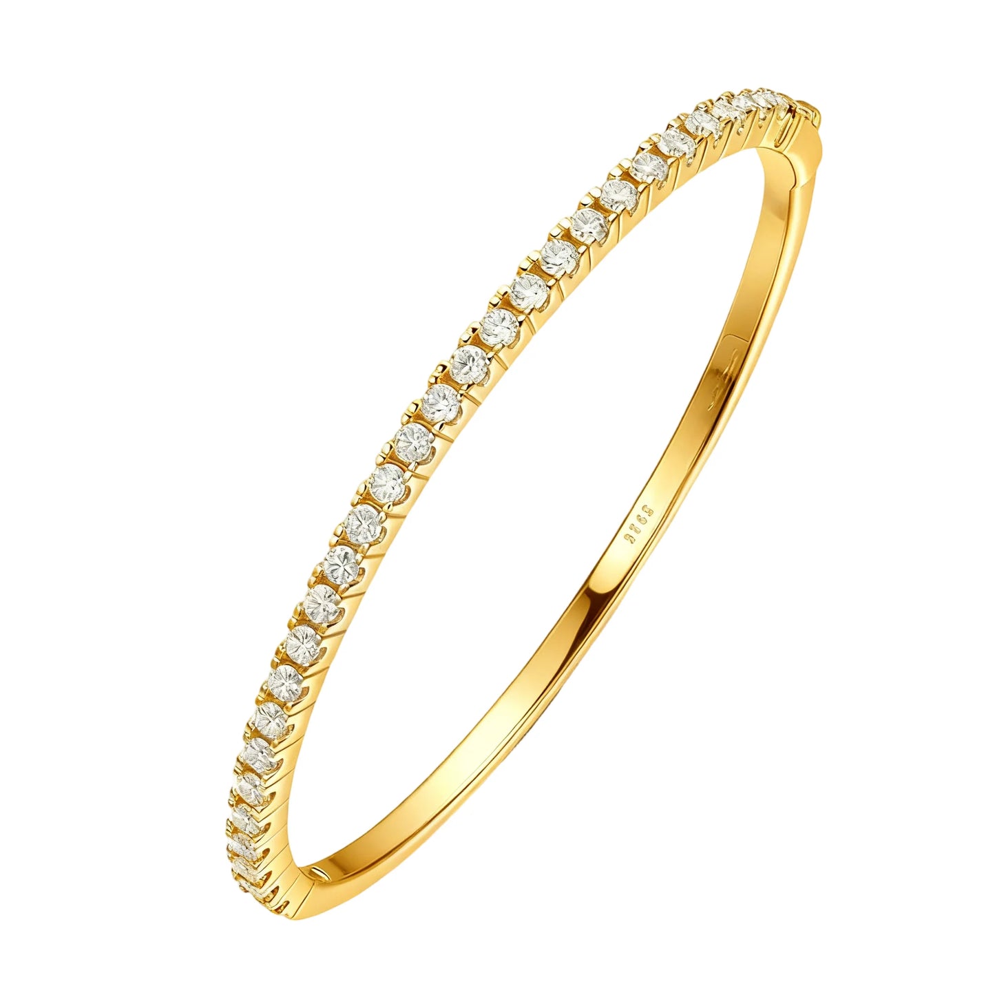 HORRIPAL D VVS1 2.5MM Moissanite Bracelet for Women 925 Sterling Silver Plated 18K White Gold Waterproof Wedding Bangle Jewelry
