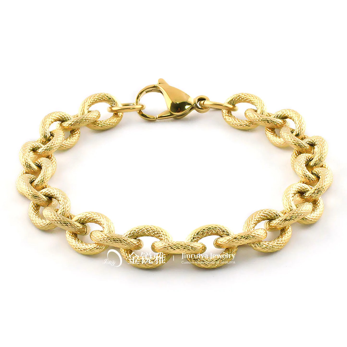 New 316L Stainless Steel Geometric Thick Chain Bracelet Bangles for Women Trendy 18K Gold Plated Waterproof Jewelry Gift